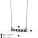 2 - Noela 2.70 mm Round Black Diamond and White Lab Grown Diamond Horizontal Bar Pendant Necklace 