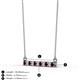 3 - Noela 2.70 mm Round Red Garnet and Lab Grown Diamond Horizontal Bar Pendant Necklace 