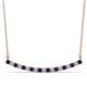 1 - Nancy 2.00 mm Round Blue Sapphire and Diamond Curved Bar Pendant Necklace 