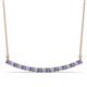 1 - Nancy 2.00 mm Round Tanzanite and Diamond Curved Bar Pendant Necklace 