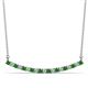 1 - Nancy 2.00 mm Round Green Garnet and Diamond Curved Bar Pendant Necklace 