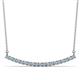 1 - Nancy 2.00 mm Round Aquamarine and Diamond Curved Bar Pendant Necklace 