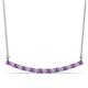 1 - Nancy 2.00 mm Round Amethyst and Diamond Curved Bar Pendant Necklace 