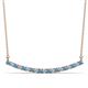 1 - Nancy 2.00 mm Round Blue Topaz and Diamond Curved Bar Pendant Necklace 