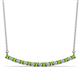 1 - Nancy 2.00 mm Round Peridot and Diamond Curved Bar Pendant Necklace 