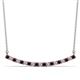 1 - Nancy 2.00 mm Round Red Garnet and Diamond Curved Bar Pendant Necklace 