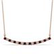 1 - Nancy 2.00 mm Round Red Garnet and Diamond Curved Bar Pendant Necklace 