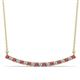 1 - Nancy 2.00 mm Round Rhodolite Garnet and Diamond Curved Bar Pendant Necklace 