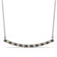 1 - Nancy 2.00 mm Round Smoky Quartz and Diamond Curved Bar Pendant Necklace 