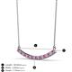 2 - Nancy 2.00 mm Round Pink Sapphire and Diamond Curved Bar Pendant Necklace 