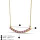 2 - Nancy 2.00 mm Round Pink Sapphire and Diamond Curved Bar Pendant Necklace 