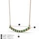 2 - Nancy 2.00 mm Round Green Garnet and Diamond Curved Bar Pendant Necklace 