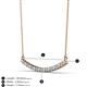 2 - Nancy 2.00 mm Round Aquamarine and Diamond Curved Bar Pendant Necklace 