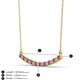 2 - Nancy 2.00 mm Round Pink Tourmaline and Diamond Curved Bar Pendant Necklace 