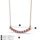 2 - Nancy 2.00 mm Round Pink Tourmaline and Diamond Curved Bar Pendant Necklace 