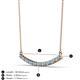 2 - Nancy 2.00 mm Round Blue Topaz and Diamond Curved Bar Pendant Necklace 