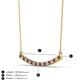 2 - Nancy 2.00 mm Round Rhodolite Garnet and Diamond Curved Bar Pendant Necklace 