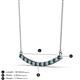 2 - Nancy 2.00 mm Round London Blue Topaz and Diamond Curved Bar Pendant Necklace 
