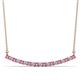 1 - Nancy 2.00 mm Round Pink Sapphire and Lab Grown Diamond Curved Bar Pendant Necklace 