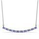1 - Nancy 2.00 mm Round Tanzanite and Lab Grown Diamond Curved Bar Pendant Necklace 