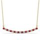 1 - Nancy 2.00 mm Round Ruby and Lab Grown Diamond Curved Bar Pendant Necklace 