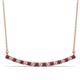 1 - Nancy 2.00 mm Round Ruby and Lab Grown Diamond Curved Bar Pendant Necklace 