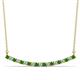 1 - Nancy 2.00 mm Round Green Garnet and Lab Grown Diamond Curved Bar Pendant Necklace 