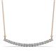 1 - Nancy 2.00 mm Round Aquamarine and Lab Grown Diamond Curved Bar Pendant Necklace 