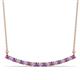 1 - Nancy 2.00 mm Round Amethyst and Lab Grown Diamond Curved Bar Pendant Necklace 