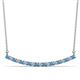 1 - Nancy 2.00 mm Round Blue Topaz and Lab Grown Diamond Curved Bar Pendant Necklace 