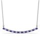 1 - Nancy 2.00 mm Round Iolite and Lab Grown Diamond Curved Bar Pendant Necklace 