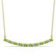 1 - Nancy 2.00 mm Round Peridot and Lab Grown Diamond Curved Bar Pendant Necklace 