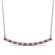 1 - Nancy 2.00 mm Round Rhodolite Garnet and Lab Grown Diamond Curved Bar Pendant Necklace 