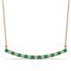1 - Nancy 2.00 mm Round Emerald and Lab Grown Diamond Curved Bar Pendant Necklace 