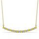1 - Nancy 2.00 mm Round Yellow Sapphire and Lab Grown Diamond Curved Bar Pendant Necklace 