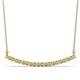 1 - Nancy 2.00 mm Round Yellow Sapphire and Lab Grown Diamond Curved Bar Pendant Necklace 