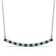 1 - Nancy 2.00 mm Round London Blue Topaz and Lab Grown Diamond Curved Bar Pendant Necklace 