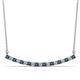 1 - Nancy 2.00 mm Round Blue Diamond and White Lab Grown Diamond Curved Bar Pendant Necklace 