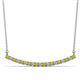 1 - Nancy 2.00 mm Round Yellow Diamond and White Lab Grown Diamond Curved Bar Pendant Necklace 