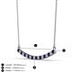 2 - Nancy 2.00 mm Round Blue Sapphire and Lab Grown Diamond Curved Bar Pendant Necklace 