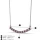 2 - Nancy 2.00 mm Round Rhodolite Garnet and Lab Grown Diamond Curved Bar Pendant Necklace 