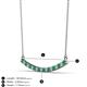 2 - Nancy 2.00 mm Round Emerald and Lab Grown Diamond Curved Bar Pendant Necklace 