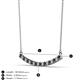 2 - Nancy 2.00 mm Round Black Diamond and White Lab Grown Diamond Curved Bar Pendant Necklace 