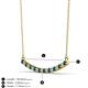 2 - Nancy 2.00 mm Round London Blue Topaz and Lab Grown Diamond Curved Bar Pendant Necklace 