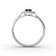 4 - Kristen Rainbow Pear Cut Blue Sapphire and Round Diamond Halo Engagement Ring 