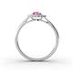 4 - Kristen Rainbow Pear Cut Pink Sapphire and Round Diamond Halo Engagement Ring 