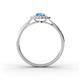 4 - Kristen Rainbow Pear Cut Blue Topaz and Round Diamond Halo Engagement Ring 