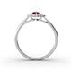 4 - Kristen Rainbow Pear Cut Rhodolite Garnet and Round Diamond Halo Engagement Ring 