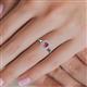 5 - Kristen Rainbow Pear Cut Rhodolite Garnet and Round Diamond Halo Engagement Ring 