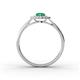 4 - Kristen Rainbow Pear Cut Emerald and Round Diamond Halo Engagement Ring 